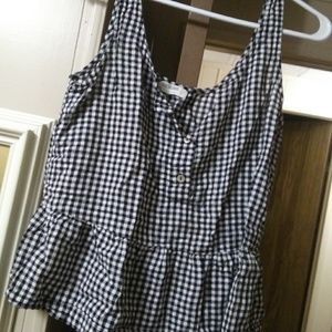 Cute country gingham peplum tank